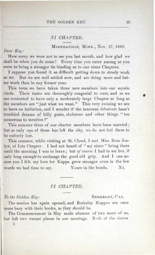 News Letters: Pi Chapter, 1883 (image)
